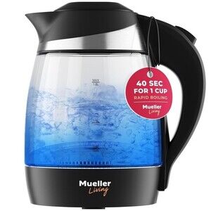 Mueller Living Glass Kettle 1.5L 1500W LED Light Electric Tea Kettle